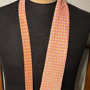 AUTHENTIC VALENTINO 6991 100% SILK NECKTIE TIE SALMON ELEPHANTS